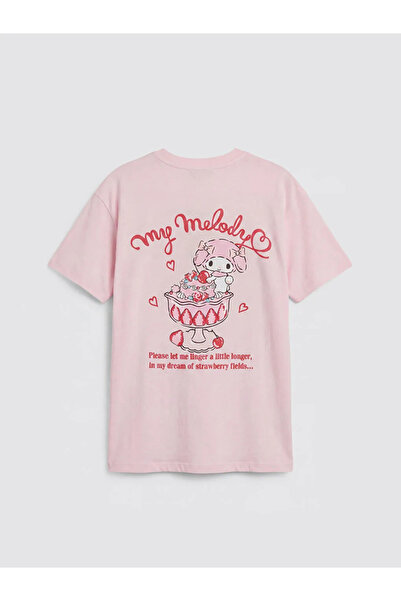 LC Waikiki Γυναικείο μπλουζάκι με ροζ λαιμόκοψη και στάμπα My Melody