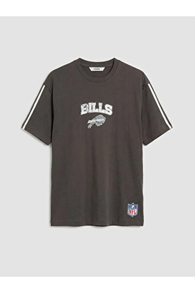 LC Waikiki Ανδρικό μπλουζάκι με στάμπα NFL σε ανθρακί χρώμα, oversized