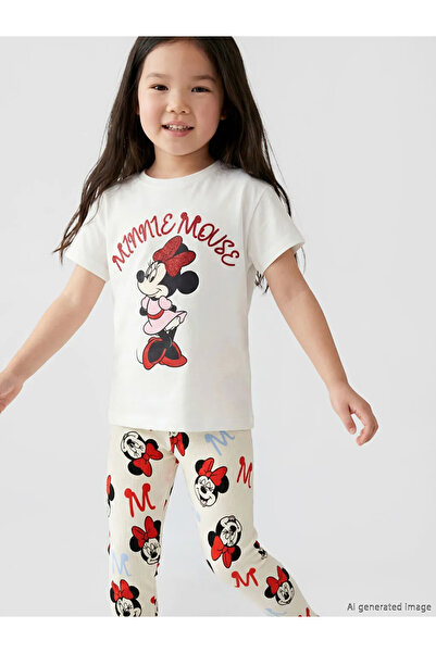 LC Waikiki Tricou alb pentru fete cu imprimeu Minnie Mouse