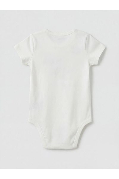 LC Waikiki Ecru Mickey Mouse Printed Baby Boy Bodysuit