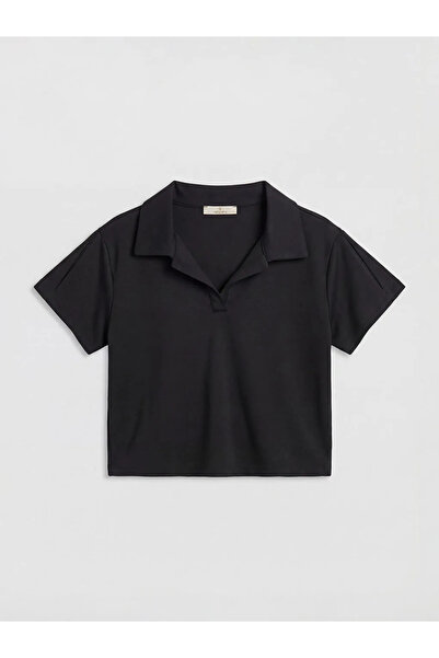 LC Waikiki Μαύρο γυναικείο μπλουζάκι Polo Neck