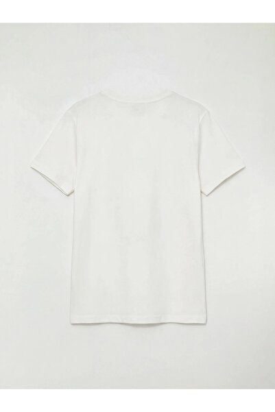 LC Waikiki Λευκό αγορίστικο μπλουζάκι με λαιμόκοψη με στάμπα Ataturk