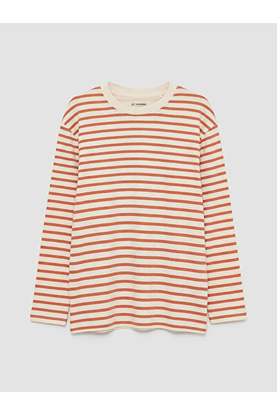 LC Waikiki Καφέ μπλουζάκι για αγόρι με λαιμόκοψη