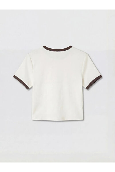 LC Waikiki Μπεζ γυναικείο crop top με στάμπα Powerpuff Girls