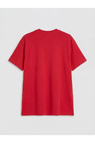 LC Waikiki Κόκκινο γυναικείο μπλουζάκι με λαιμόκοψη