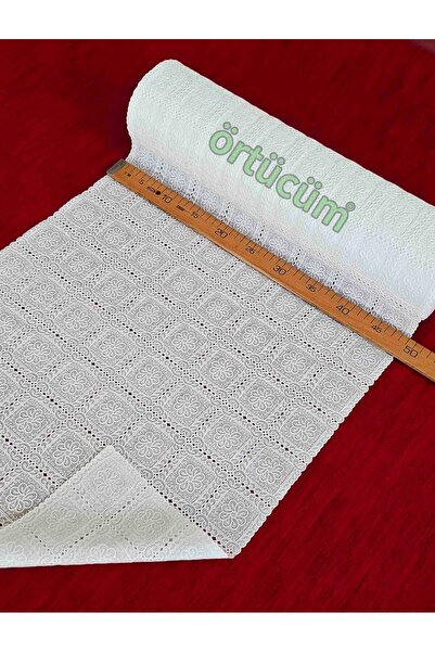 Örtücüm Dantel Desenli PVC Raf Örtüsü 50 cm x 1 mt Kaydırmaz Dolap İçi Buzdolabı Çekmece ve Sehpa Örtüsü
