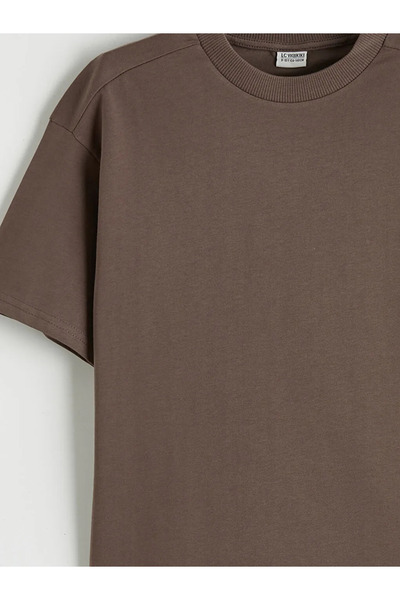 LC Waikiki Καφέ μπλουζάκι για αγόρια με λαιμόκοψη ποδηλάτου