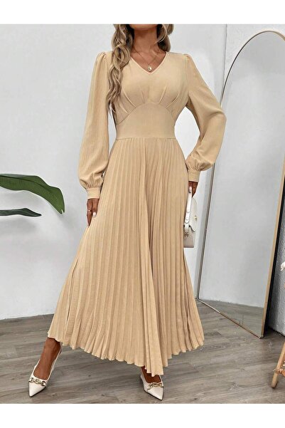 Iuliashop Rochie lungă bej Alke - M