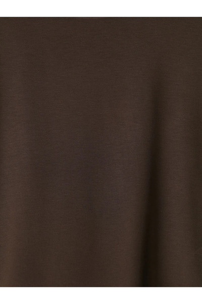 LC Waikiki Καφέ γυναικείο μπλουζάκι με λαιμόκοψη ποδηλάτου και απαλή υφή