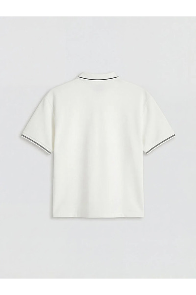 LC Waikiki Λευκό γυναικείο αθλητικό μπλουζάκι με λαιμόκοψη πόλο