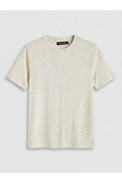 LC Waikiki Γυναικείο μπλουζάκι μπεζ Crew Neck