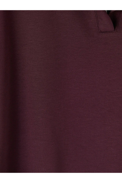 LC Waikiki Γυναικείο μπλουζάκι με γιακά πόλο σε μπορντό χρώμα