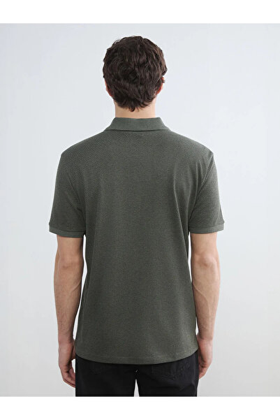 LC Waikiki Ανδρικό μπλουζάκι Πικέ με γιακά Πόλο σε χρώμα Χακί