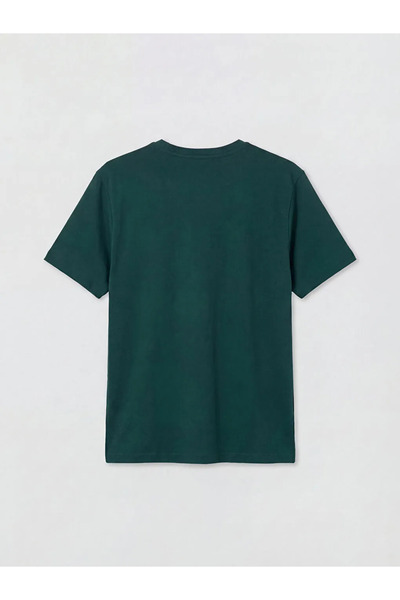 LC Waikiki Tricou verde pentru bărbați, din bumbac pieptănat, cu imprimeu și ...