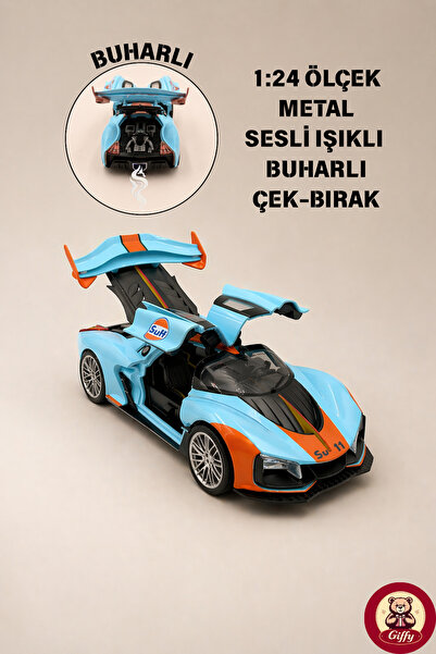 giffy Oyuncak 1:24 Ölçek Diecast Metal Spor Araba – Işıklı Sesli Buharlı Çek ...