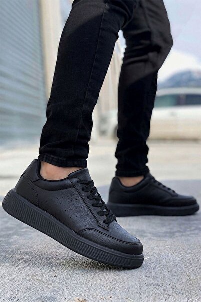 gizlitopuk 7 cm Height Increasing Hidden Heeled Black Men's Sports Shoes Gtsyh00