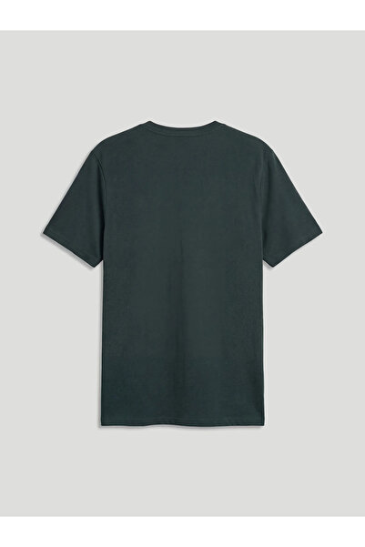 LC Waikiki Tricou pentru bărbați din bumbac pieptănat imprimat cu decolteu verde