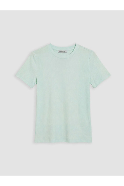 LC Waikiki Γυναικείο μπλουζάκι Turquoise Crew Neck