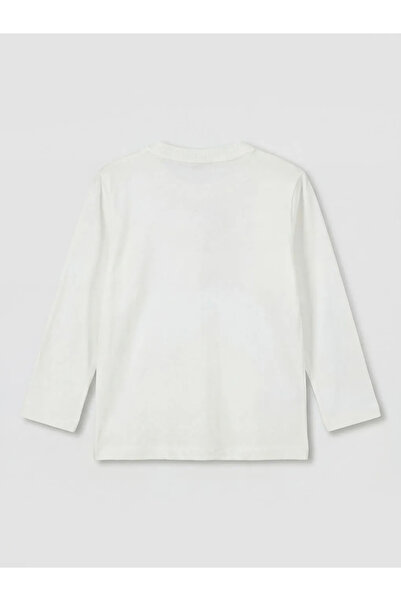 LC Waikiki Λευκό μπλουζάκι για αγόρια με λαιμόκοψη ποδηλάτου, σετ 2 τεμαχίων