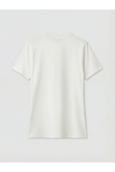 LC Waikiki Γυναικείο μπλουζάκι με λευκό λαιμόκοψη