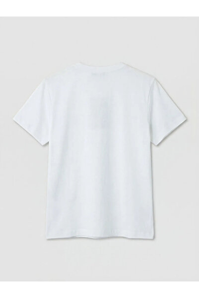 LC Waikiki Λευκό γυναικείο μπλουζάκι με λαιμόκοψη Με κέντημα