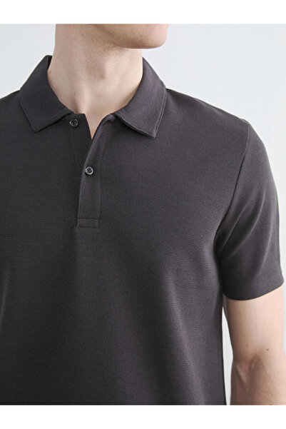 LC Waikiki Tricou Pique pentru bărbați, antracit, cu guler polo