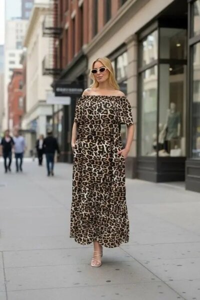 Cool & Sexy Φόρεμα μάξι με λεοπάρ σχέδιο από την Madonna – Κομψό καλοκαιρινό ...