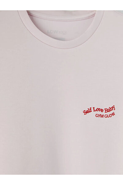 LC Waikiki Ροζ Κεντημένο Γυναικείο Αθλητικό Μπλουζάκι Απαλής Υφής