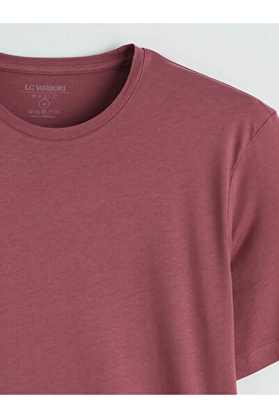 LC Waikiki Tricou roz, slim fit, basic, cu atingere moale