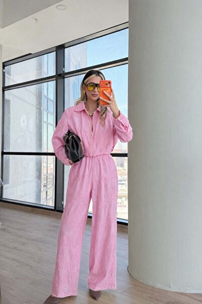 İNVİSUS Embroidery Detailed Zippered Jacket and Pants Set