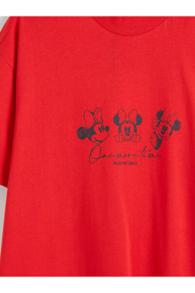 LC Waikiki Κόκκινο γυναικείο μπλουζάκι με στάμπα Minnie Mouse