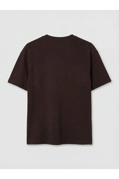 LC Waikiki Καφέ γυναικείο μπλουζάκι με στάμπα Los Angeles Soft Touch