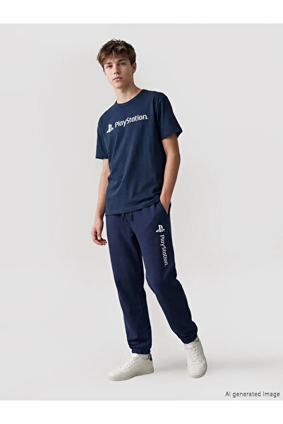 LC Waikiki Αγορίστικο παντελόνι φόρμας με στάμπα Playstation σε μπλε ναυτικό ...