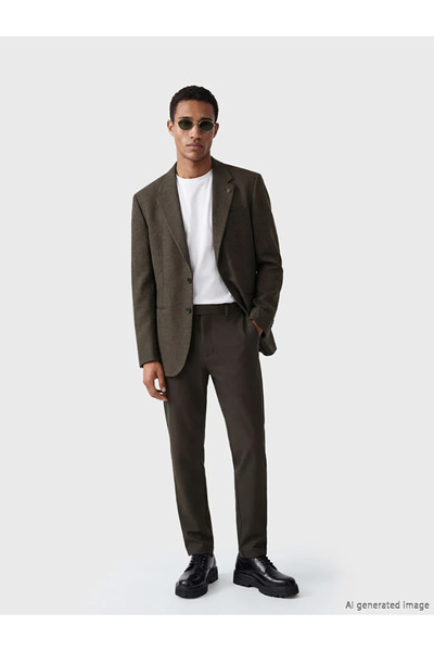 LC Waikiki Brown Standard Fit Men's Blazer Jacket