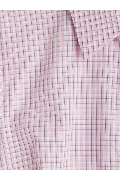 LC Waikiki Ροζ καρό φόρεμα-πουκάμισο σε γραμμή Α