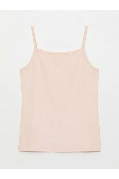 LC Waikiki Pink Square Neck Strap-Strapped Girls' Undershirt