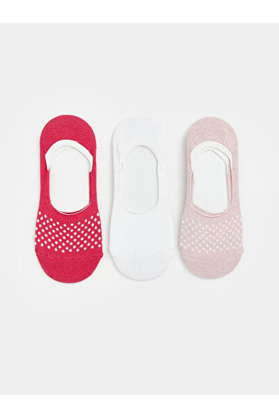 LC Waikiki Ροζ αντιολισθητικές γυναικείες κάλτσες μπαλαρίνας με σχέδιο στο τα...