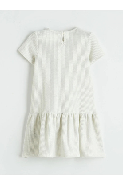 LC Waikiki Φόρεμα για κορίτσια σε εκρού λαιμόκοψη με λεπτομέρεια με φιόγκο