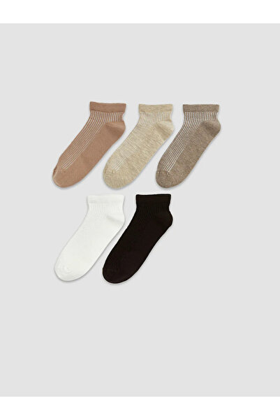 LC Waikiki Καφέ Γυναικεία Μποτάκια Κάλτσες 5 τεμαχίων