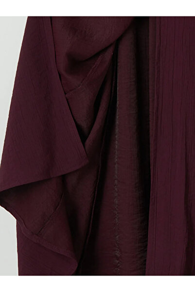 LC Waikiki Φούστα με ελαστική μέση σε χρώμα δαμασκηνί και υφή με ρομποτικό σχ...