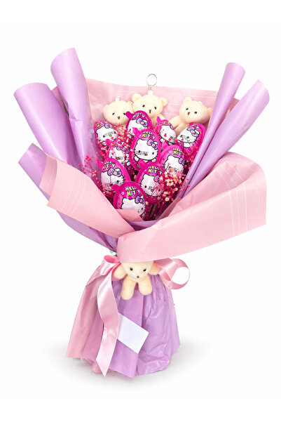 Çiçek Hello Kitty Çikolata Buketi Ayıcıklı Özel Tasarım Hediye Buket