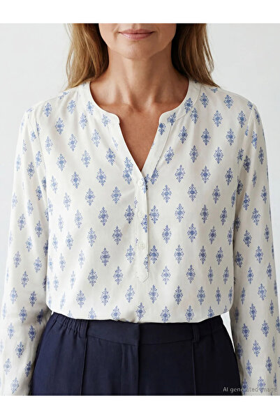 LC Waikiki Εκρού μπλούζα με μοτίβο σε σχήμα καρδιάς