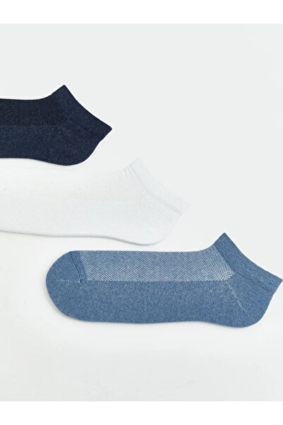 LC Waikiki Μπλε ανδρικές κάλτσες μποτάκια 3 τεμαχίων