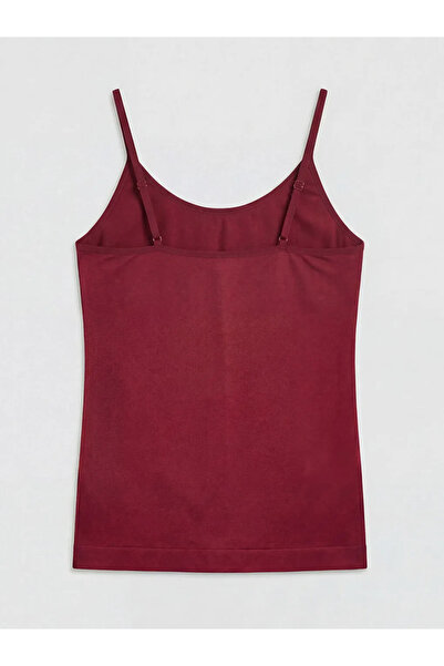 LC Waikiki Γυναικείο Αθλητικό Τοπ με Λουράκια και Λαιμόκοψη U σε Χρώμα Μούρι