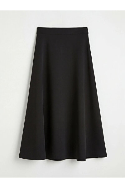 LC Waikiki Μαύρη ελαστική φούστα μέσης
