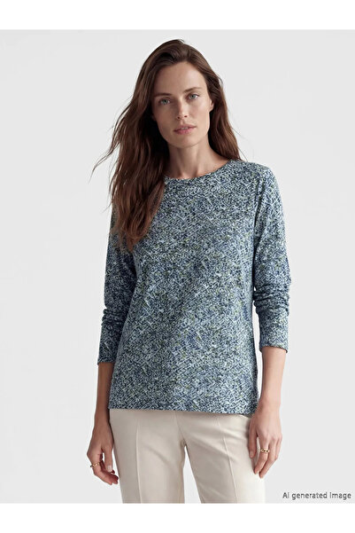 LC Waikiki Μπλούζα με μπλε σχέδιο σε λαιμόκοψη ποδηλάτου