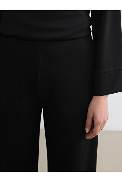 LC Waikiki Μαύρο ελαστικό στη μέση, μαλακό στο χέρι, γυναικείο παντελόνι