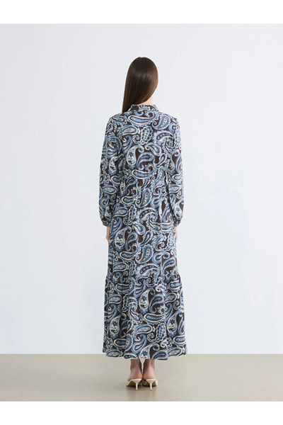 LC Waikiki Μικτό φόρεμα Γιακάς πουκαμίσου Με σχέδιο Με εφαρμογή στη μέση