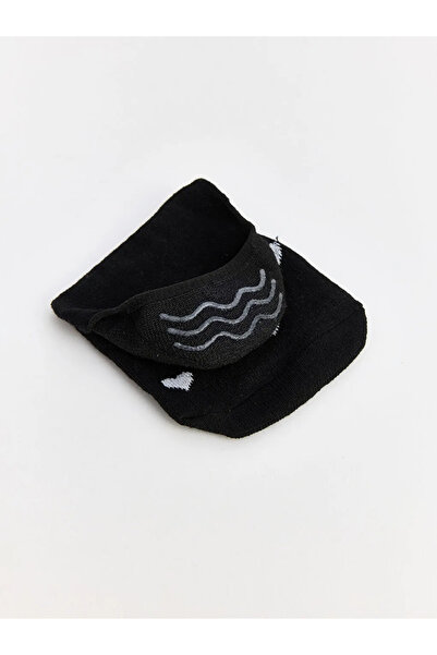 LC Waikiki Μαύρες αντιολισθητικές γυναικείες κάλτσες μπαλαρίνας 3 τεμαχίων