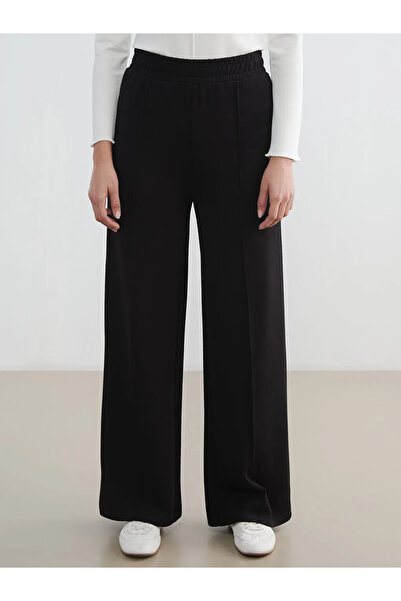 LC Waikiki Μαύρο ελαστικό στη μέση, μαλακό στο χέρι, γυναικείο παντελόνι